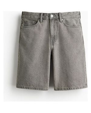 H&M Relaxed Fit Denim Shorts - Gray
