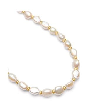 Nialaya Baroque Pearl Necklace - Metallic
