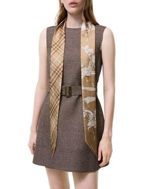 Burberry Archive Knight Skinny Silk Scarf - Brown