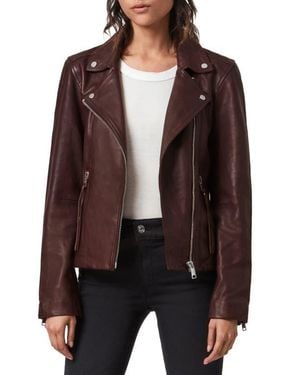 AllSaints Dalby Leather Biker Jacket - Black