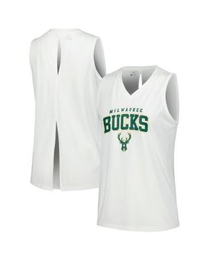 Levelwear Milwaukee Bucks Paisley Peekaboo Tank Top - White