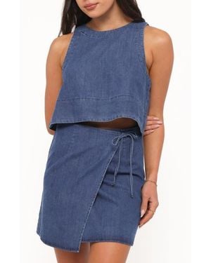 Petal & Pup Siena Sleeveless Boxy Crop Top - Blue