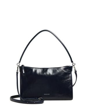 Veronica Beard Small Crinkled Leather Shoulder Bag - Blue