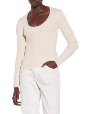 Sandro Cable Knit Sweater - White