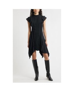 Chelsea28 Pintuck Shark Bite Hem Dress - Black