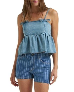 Lee Jeans Denim Peplum Camisole - Blue