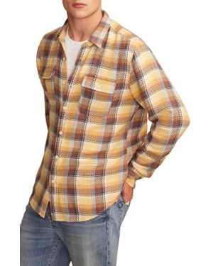 Lucky Brand Plaid Flannel Utility Shirt - Natural