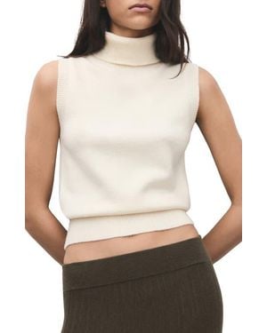 Mango Baby Turtleneck Sleeveless Sweater - White