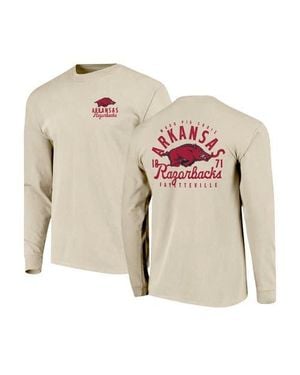 Image One Arkansas Razorbacks Comfort Colors Mascot Overlay Long Sleeve T-Shirt - Gray