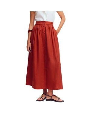 Boden Emma Linen Maxi Skirt - Red