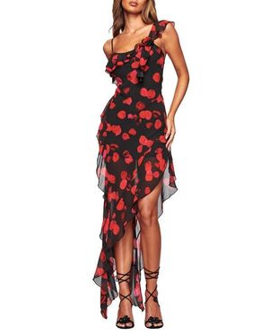 I.AM.GIA Julietta Floral Ruffle Maxi Dress - Red
