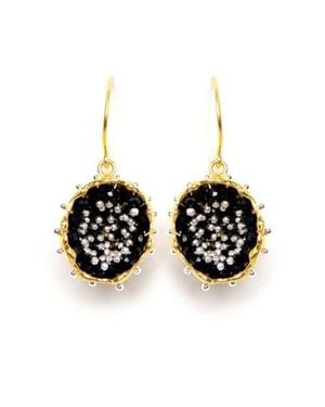 Esin Akan Dance Of Stamens Medium Earring, Hollow Bezel With Spinel - Black