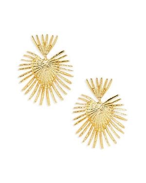 Kenneth Jay Lane Fan Drop Earrings - Metallic