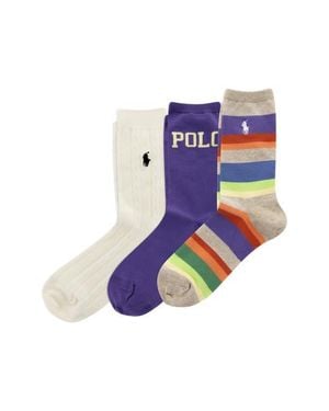 Polo Ralph Lauren Assorted 3-Pack Crew Socks - Blue