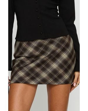 Princess Polly Carlena Plaid Miniskirt - Black