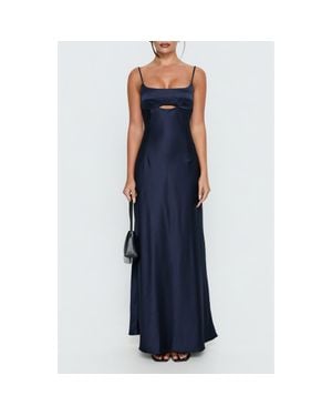 Princess Polly Powell Sleeveless Satin Gown - Blue