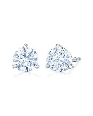 Kwiat Round Brilliant Cut Diamond & Stud Earrings - Blue