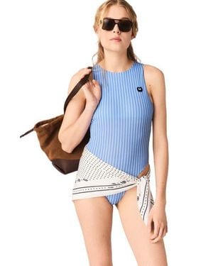 Maje Striped Bodysuit - Blue