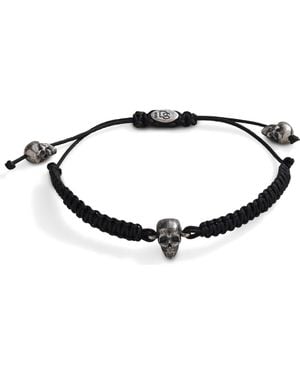 Degs & Sal Skull Bead Woven Bracelet - Black