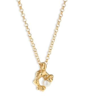 Faris Fellini Cultured Pearl Pendant Necklace - Metallic
