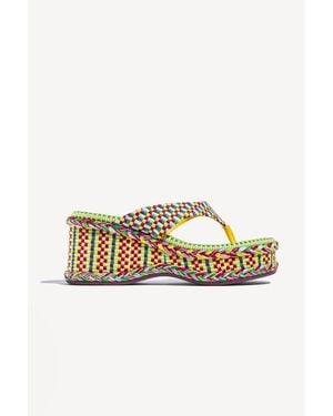 Amambaih Ramona Wedge Sandals - Metallic