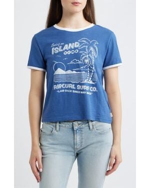 Rip Curl Island Time Slub Graphic T-Shirt - Blue