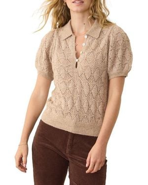 Marine Layer Rebecca Pointelle Sweater - Brown