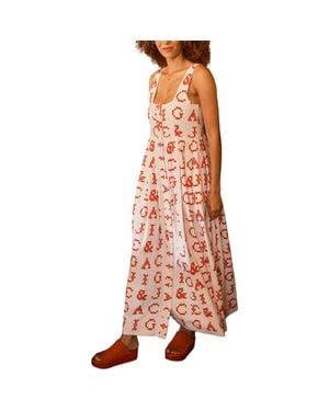 Ace & Jig Ginger Button Front Ankle Length Dress - Orange