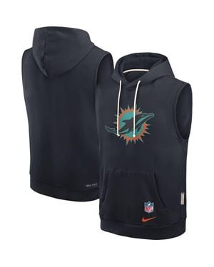 Nike Pitch Miami Dolphins 2025 Rivalries Collection Standard Issue Sideline Dri-Fit Sleeveless Hoodie - Blue