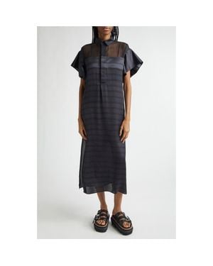 Sacai Horizontal Stripe Dress - Black