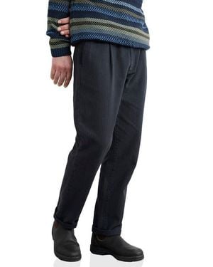 Seasalt Cornwall Helmsman Pleated Tapered Linen & Organic Cotton Pants - Blue