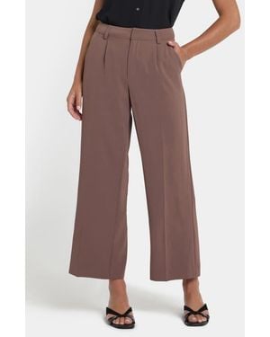 NYDJ Crepe Ankle Wide Leg Pants - Brown