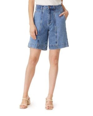 Habitual Patch Pocket Denim Girlfriend Shorts - Blue