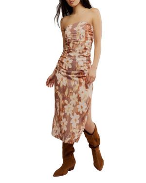 Free People Presley Strapless Midi Dress - Brown