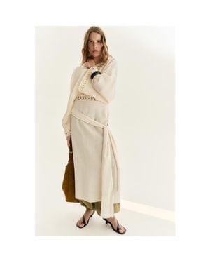 H&M Crochet-Look Tunic Dress - Natural