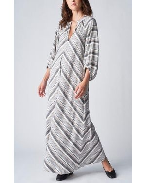 ocean + main Striped Maxi Dress - Gray