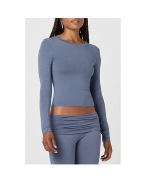 Florence By Mills Softie Cotton Blend Long Sleeve Top - Blue