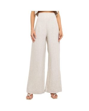 Petal & Pup Devlin Linen Wide Leg Pants - Natural
