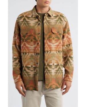 Pendleton Driftwood Stripe Chamois Button-Up Shirt - Brown