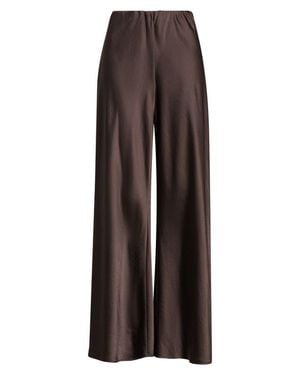 Open Edit Satin Wide Leg Pull On Pants - Brown