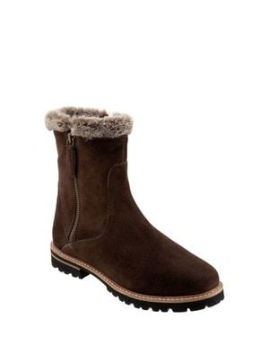 Trotters Forever Faux Shearling Trim Boot - Brown