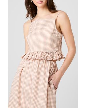 French Connection Lilah Gingham Crop Camisole - Pink