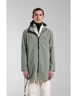 Stutterheim Stockholm Lightweight Zip Matte Raincoat - Green