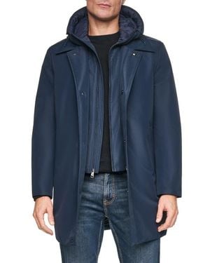 Andrew Marc Mackintosh With Hooded Bib - Blue