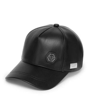 Philipp Plein Eco Leather Cap Hexagon - Black