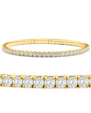 Bliss Diamond 3.00-7 1/2Ct Tw Flexible Diamond Bangle Tennis Bracelet Lab Grown 14K - Metallic