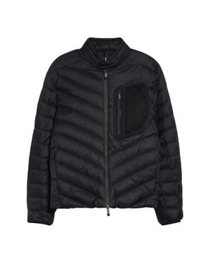 Moncler Mackinac Diagonal Quilted Down Moto Jacket - Black