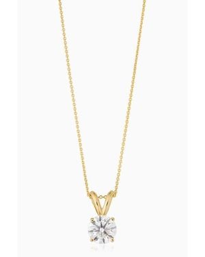 Oradina 14K Solid Luminous 2 Carat Lab Diamond Solitaire Necklace - White