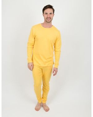 Leveret Cotton Solid Matching Family Pajamas - Yellow