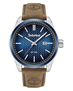 Timberland Henniker Ii Leather Strap Watch, 44Mm - Blue